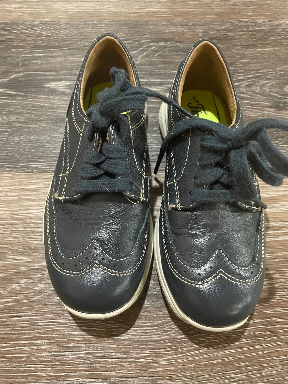Florsheim Black Leather Kids Lace-Up Dress Sneakers
